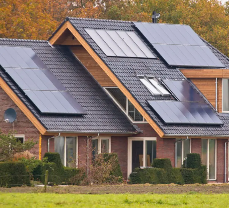 Solar panels on a house