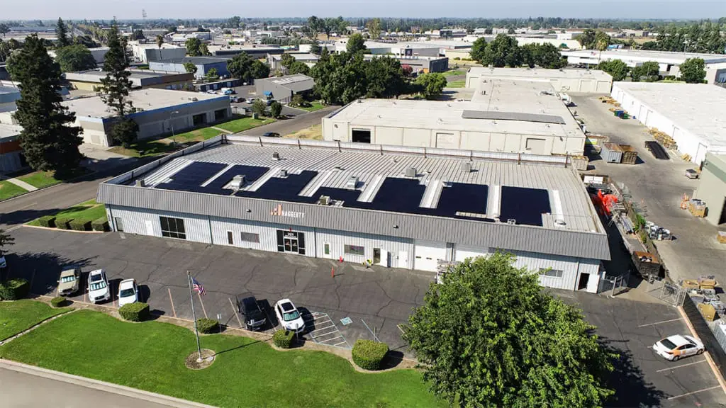 Commercial rooftop solar panel installation for Haggerty Construction