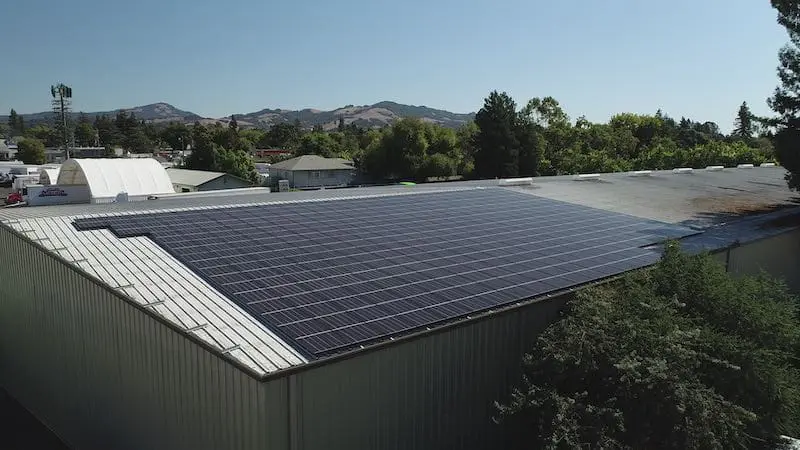 solar install on a commercial building in santa rosa
