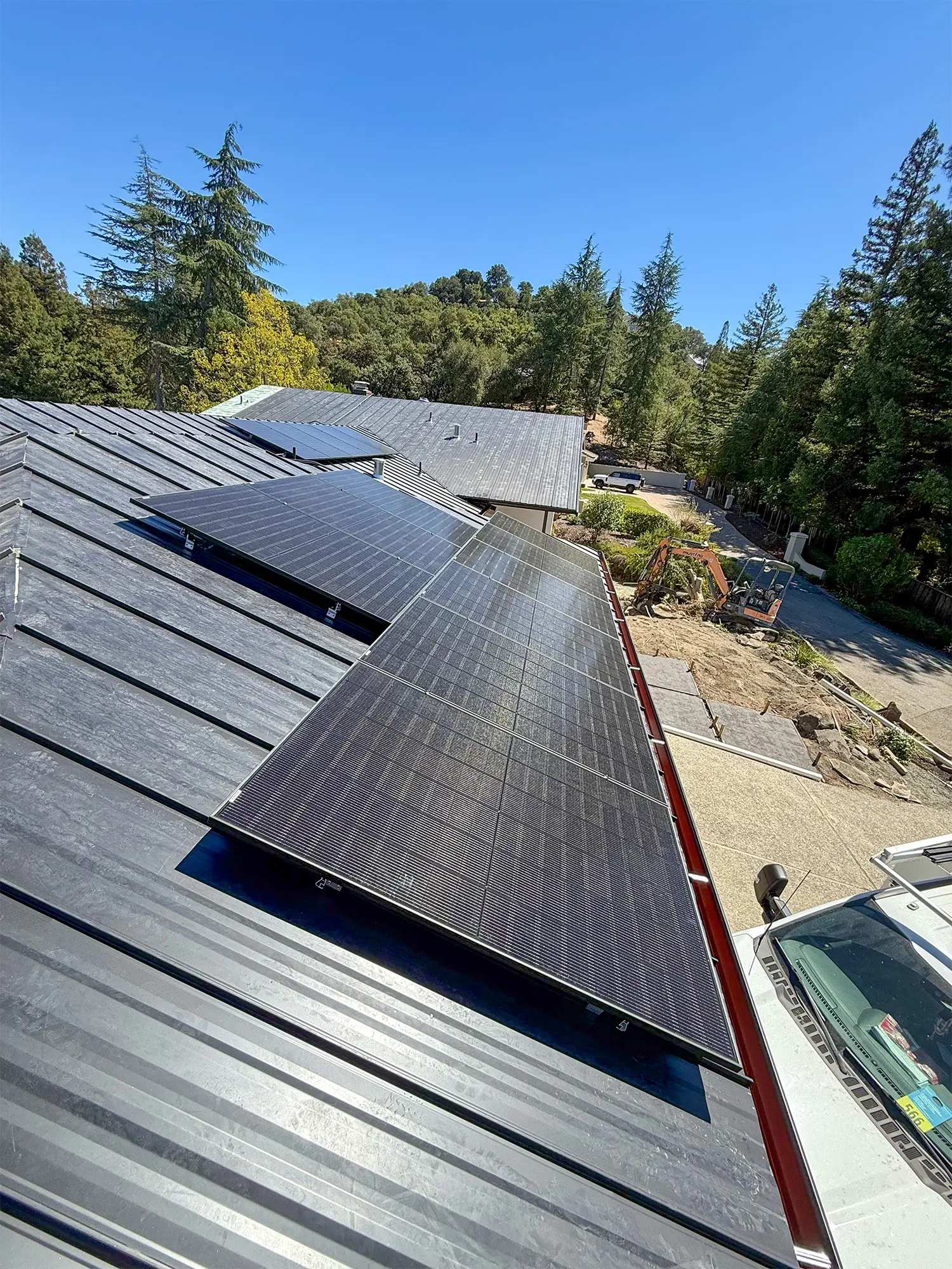 Solar panels following the roofline at the Alamo home
