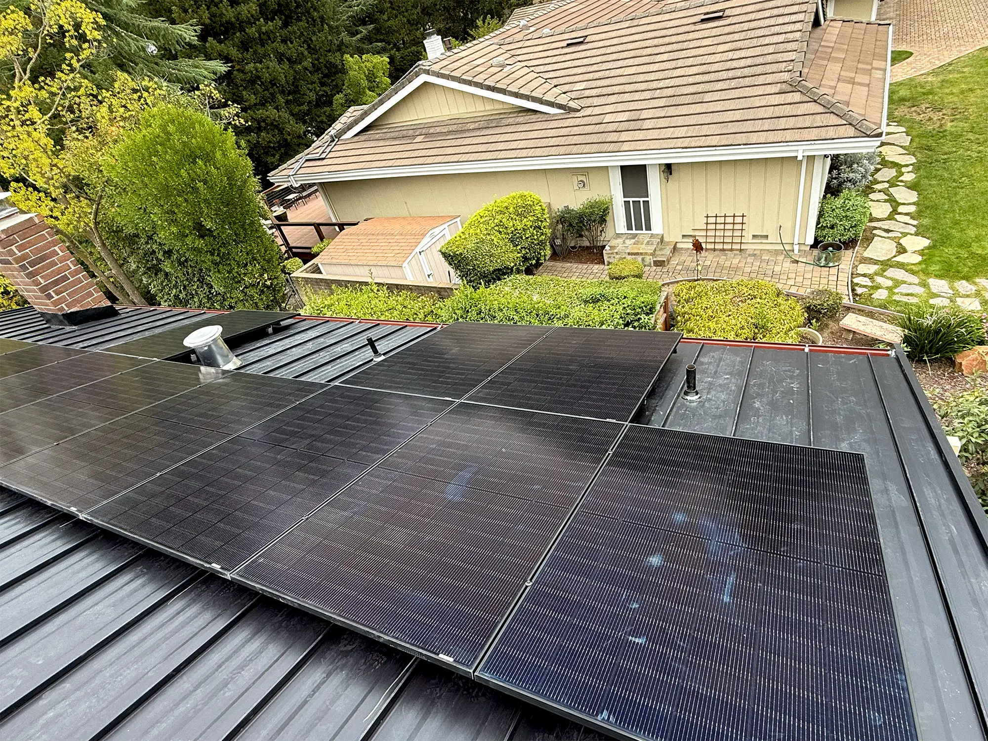 Rooftop solar array overlooking the Alamo property
